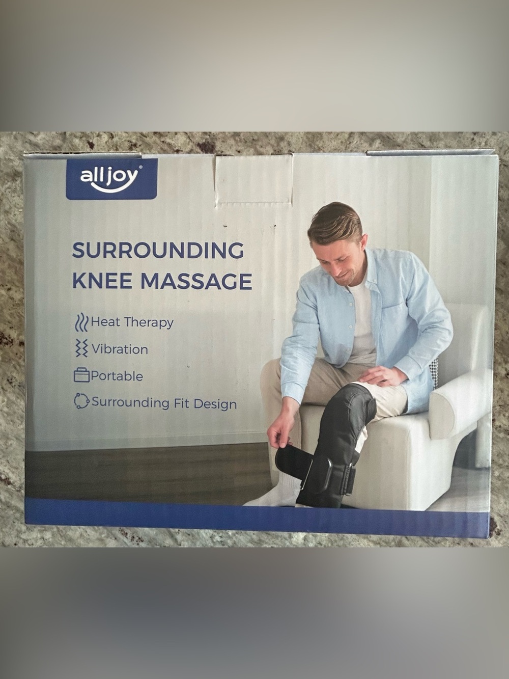ALLJOY Black Surrounding Knee Massage Wrap with Heat & Vibration